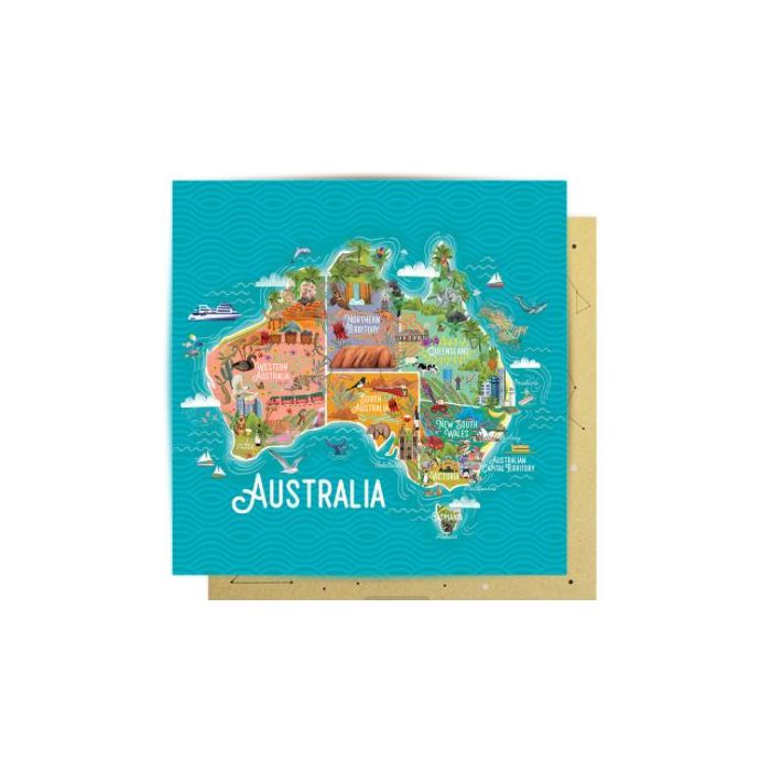 Card - Australian Map & Icons