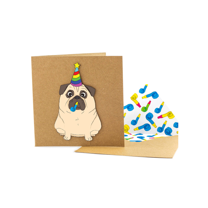 Greeting Card - Party Pug