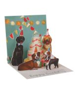 3D Pop-Up Card - Dogs & Birthday Cake