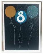 AGE 8 Card - Blue Balloons