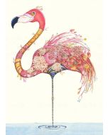 Card - Flamingo, floral body
