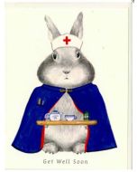 GET WELL Card - Bunny Nurse 