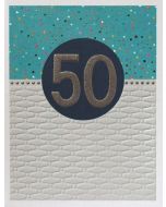 AGE 50 Card- Silver on Blue
