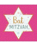 BAT MITZVAH Card - Star on Pink