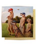 Greeting Card - Golfing Meerkats 