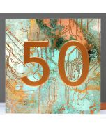 AGE 50 Card - Embossed Copper 