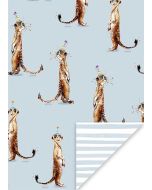 Folded Wrapping Paper - Party Meerkats