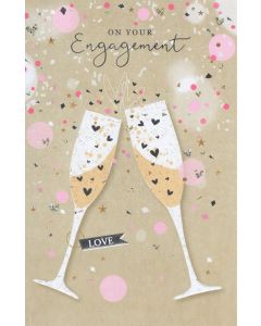 ENGAGEMENT Card - Champagne Glasses