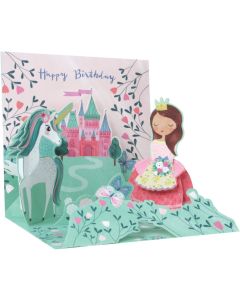 3D Pop-Up Card - Princess, Unicorn & Castle