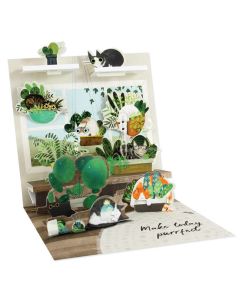 3D Pop-Up Card - Cats & Plants