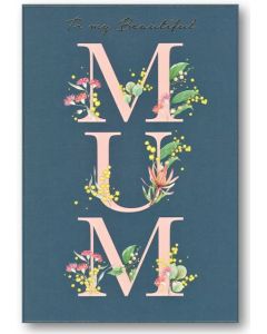 MUM Card - Floral Letters