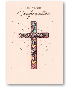 CONFIRMATION Card - Stained Glass Cross