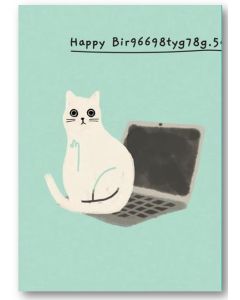 Birthday Card - Cat on Keyboard