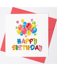 Quilling Card - Birthday Balloons