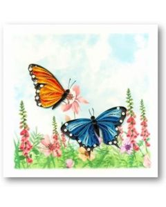 Quilling Card - Butterflies in Meadow