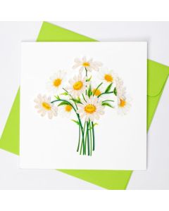 Quilling Card - White Daisies