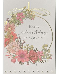 Birthday card - Floral wreath 