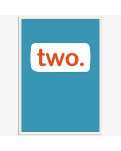 AGE 2 Card - 'two' on Blue