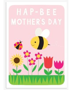 Mother's Day card - Bee & flowers