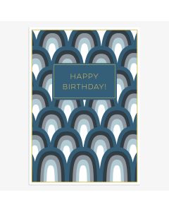 Birthday Card - Blue Arches