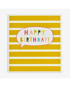 Birthday Card - Mustard Stripes