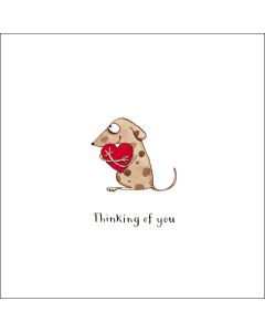 THINKING OF YOU Card - Dog & Heart