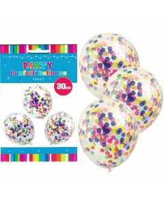 Confetti Balloons - Rainbow (pack of 3)