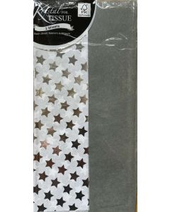Tissue Paper - Silver foil stars (2 sheets)