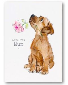 MUM Card - Puppy & Rose 