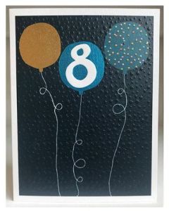 AGE 8 Card - Blue Balloons