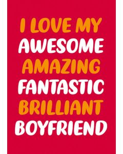BOYFRIEND card - 'Brilliant Boyfriend' on red 