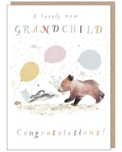 NEW GRANDCHILD Card - Bunny & Bear