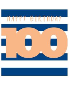 100th Birthday - Navy & white stripes