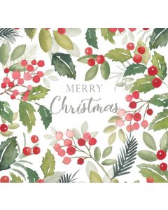 Christmas Paper Napkins (pack of 20) - Merry Berries White 