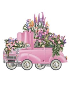 3D WEDDING Card - Pink Flower Car