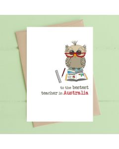 Teacher card - 'Bestest Teacher in Australia'