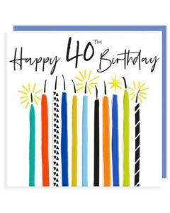 AGE 40 card - Coloured Candles 