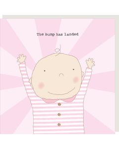 New BABY card - Baby in pink stripes