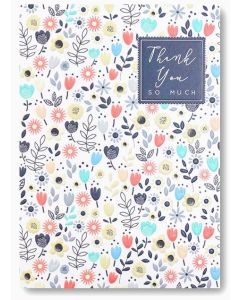 THANK YOU Card - Embossed Flowers