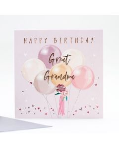 GREAT GRANDMA Card - Pastel Balloons