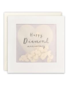 Diamond Anniversary - Heart confetti window