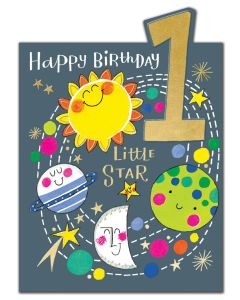 AGE 1 card - Happy Sun, Moon & planets