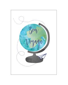 BON VOYAGE card - Spinning globe on stand