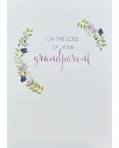 Grandparent SYMPATHY - Part mauve & green wreath