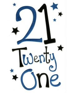 AGE 21 Card - Twenty One & Stars