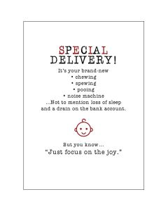 New BABY card - Special Delivery...joy
