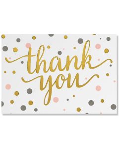 Boxed Thank You Cards - Pink & Gold Dots