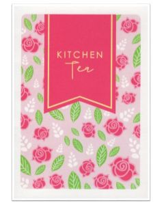 KITCHEN TEA Card - Pink Roses