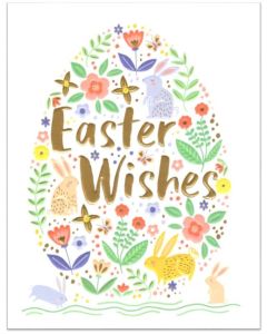Easter Card - Bunnies & Flowers