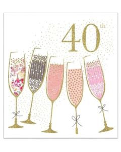 AGE 40 Card - Champagne Celebration
